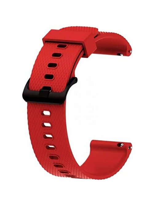 Gpack KRD46 Samsung Galaxy Watch 5 44 mm Silikon Kancalı Akıllı Saat Kordonu Kırmızı