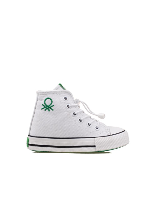 Benetton Beyaz Unisex Çocuk Boğazlı Sneaker BN 30651