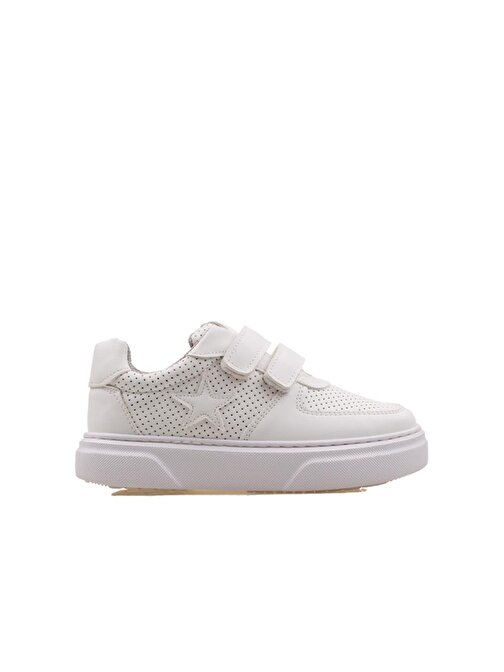 M2S Beyaz Kalın Taban Cırtlı Çocuk Sneaker