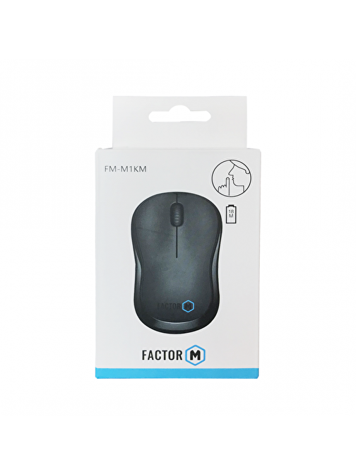 Factor M M1 Sessiz Kablosuz 3D Siyah Optik Mouse