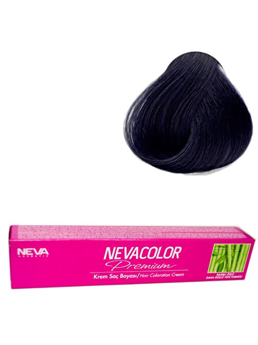 Neva Color Tüp Saç Boyası 1.1 Mavi Siyah X 4 Adet + Sıvı Oksidan 4 Adet