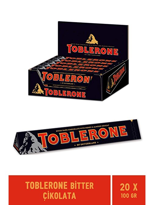 Toblerone Dark Bitter Çikolata 100 Gr - 20 Adet