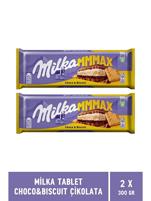 Milka Choco & Biscuit Tablet Çikolata 300 Gr Mmmax - 2 Adet
