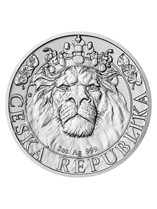 AgaKulche Silver 2 Oz Bullion Coin Czech Lion 2022 stand (Ag 999 / 62,20 g /37 mm/ st)
