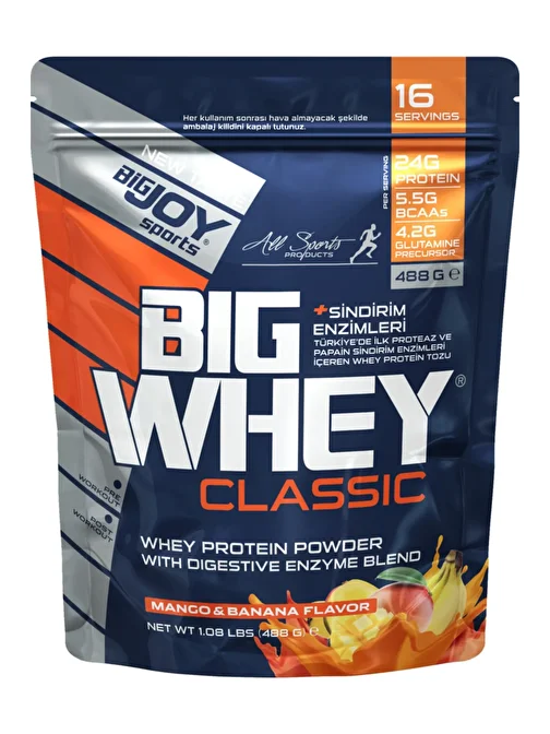 Bigjoy Sports Big Whey Classic Whey Protein Tozu Muz Mango Aromalı 488 gr
