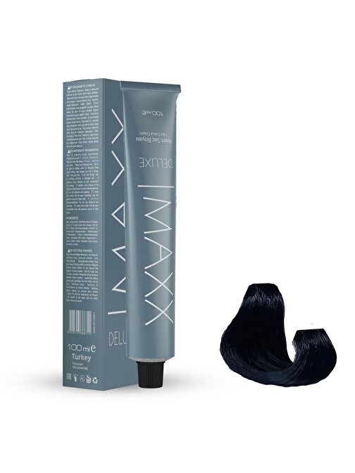 Maxx Deluxe Tüp Saç Boyası 1.1 Gece Mavisi 60 ml X 3 Adet