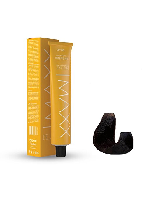 Maxx Deluxe Tüp Saç Boyası 6.11 Yoğun Küllü Koyu Kumral 60 ml X 3 Adet