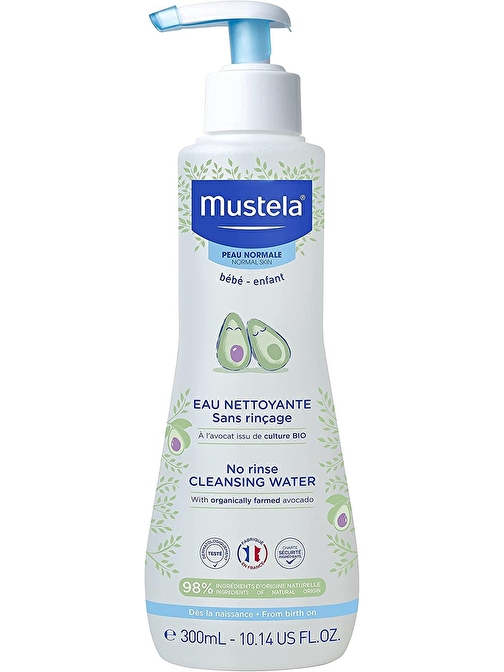 Mustela No Rinse Doğal Durulama Gerektirmeyen Yenidoğan Bebek Temizleyici Sıvı 300 ml