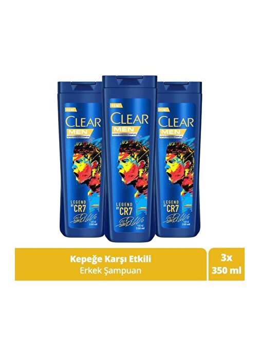 Clear Men Kepeğe Karşı Etkili Şampuan Legend By CR7 3 x 350 ml