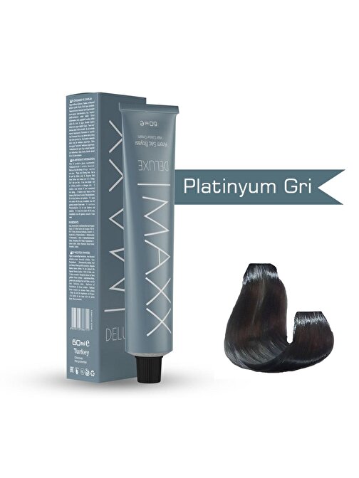 Maxx Deluxe Tüp Saç Boyası Platinyum Gri 60 ml X 4 Adet + Sıvı Oksidan 4 Adet