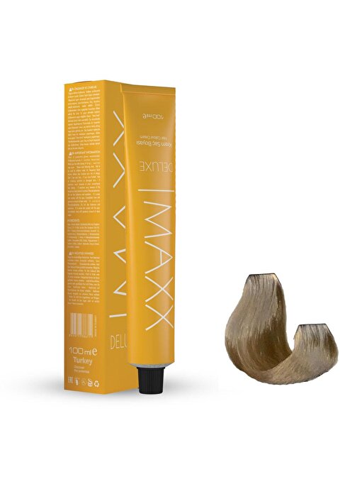 Maxx Deluxe Tüp Saç Boyası 912.1 Ultra Açıcı Küllü Sarı 60 ml X 4 Adet + Sıvı Oksidan 4 Adet