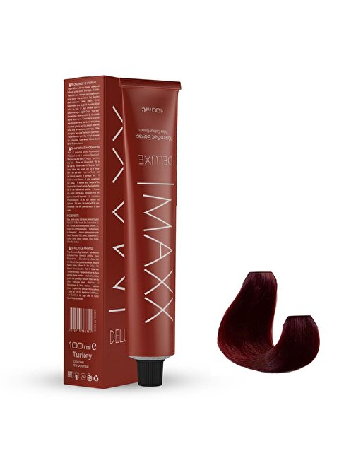 Maxx Deluxe Tüp Saç Boyası 66.46 Ateş Kızılı 60 ml X 4 Adet + Sıvı Oksidan 4 Adet