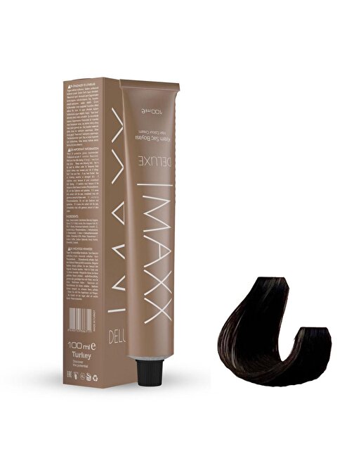 Maxx Deluxe Tüp Saç Boyası 5.3 Açık Kahve Dore 60 ml X 4 Adet + Sıvı Oksidan 4 Adet
