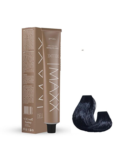Maxx Deluxe Tüp Saç Boyası 3.0 Koyu Kahve 60 ml X 4 Adet + Sıvı Oksidan 4 Adet