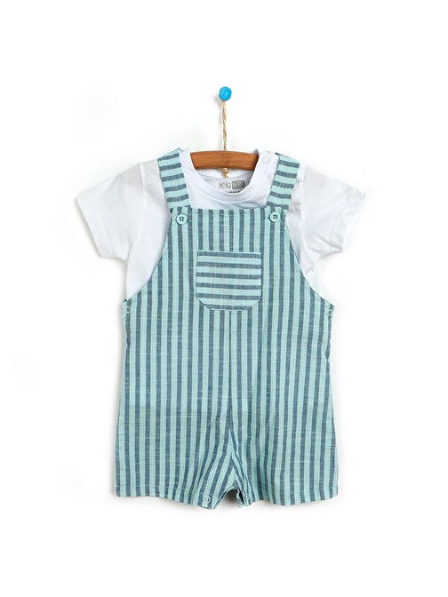 HelloBaby Erkek Bebek Beach Party Salopet - Tişört Turkuaz 1.5 Yaş