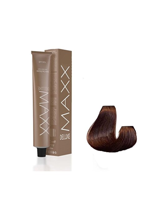 Maxx Deluxe Tüp Saç Boyası 7.73 Yoğun Karamel 60 ml X 3 Adet + Sıvı Oksidan 3 Adet