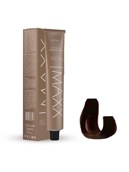 Maxx Deluxe Tüp Saç Boyası 6.37 Bronz Kahve 60 ml X 3 Adet + Sıvı Oksidan 3 Adet