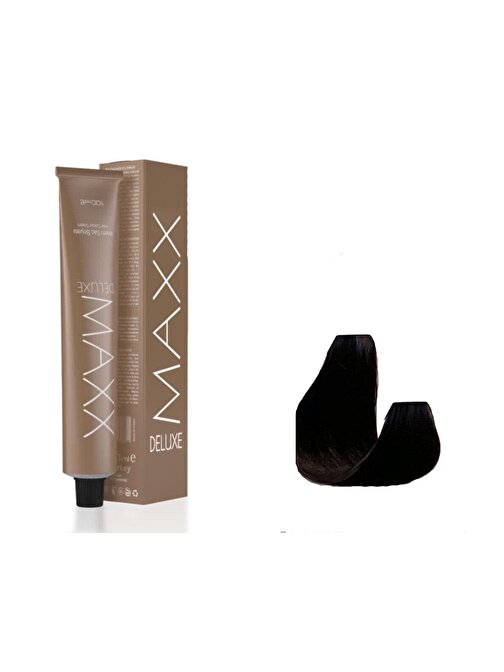 Maxx Deluxe Tüp Saç Boyası 5.67 Efsanevi Kahve 60 ml X 3 Adet + Sıvı Oksidan 3 Adet