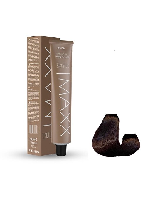 Maxx Deluxe Tüp Saç Boyası 5.77 Bitter Çikolata 60 ml X 3 Adet + Sıvı Oksidan 3 Adet