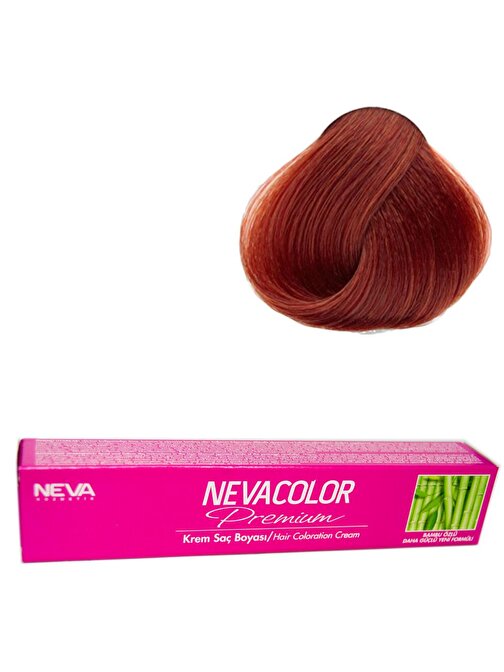 Neva Color Tüp Saç Boyası 6.45 Kızıl Bakır X 2 Adet + Sıvı Oksidan 2 Adet