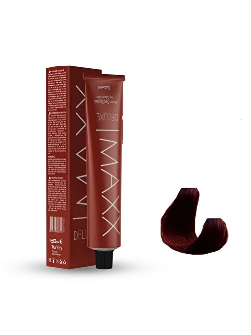 Maxx Deluxe Tüp Boya 55.46 Kızıl Büyü 60 ml x 2 Adet + Sıvı Oksidan 2 Adet