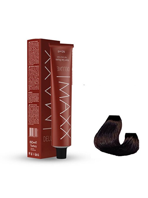 Maxx Deluxe Tüp Saç Boyası 3.22 Patlıcan Moru 60 ml X 2 Adet + Sıvı Oksidan 2 Adet