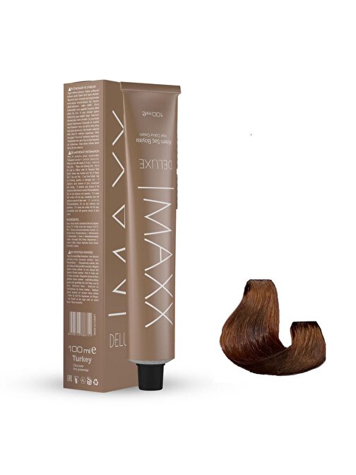 Maxx Deluxe Tüp Saç Boyası 7.73N Altın Karamel 60 ml X 2 Adet + Sıvı Oksidan 2 Adet