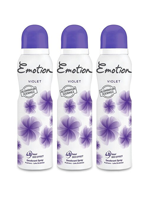 Emotion Violet Kadın Sprey Deodorant 150 Ml X3 Adet