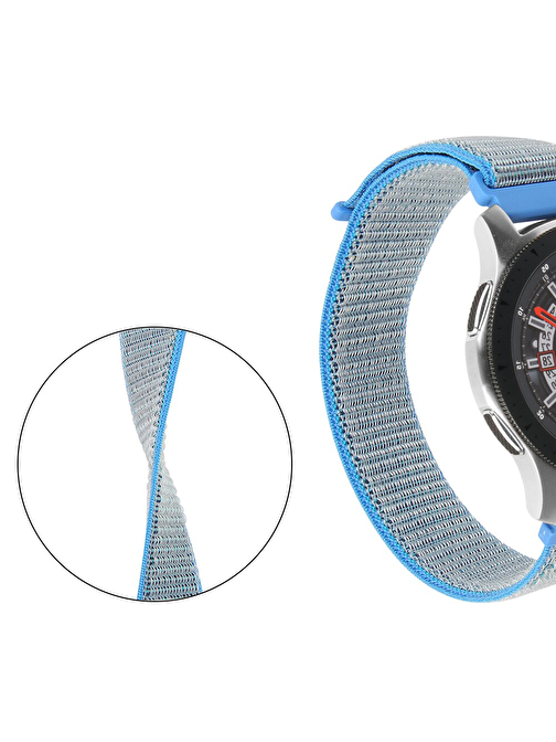 E2M Samsung Galaxy Watch 20 mm KRD03 Hasır Akıllı Saat Kordonu Siyah - Fuşya