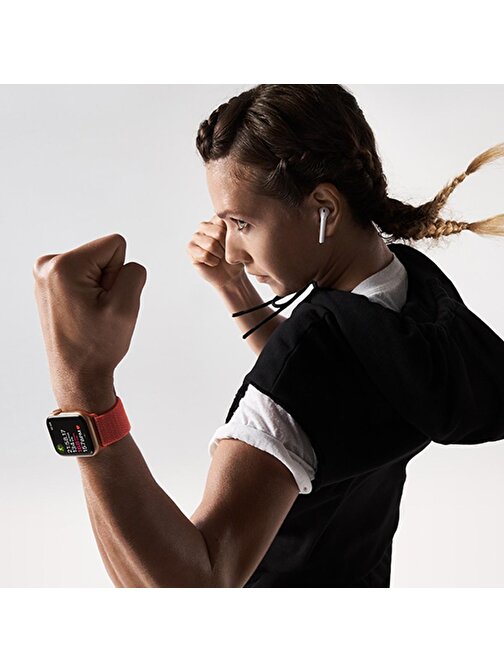 E2M KRD03 Apple Watch 38 - 40 mm Hasır Akıllı Saat Kordonu Spor Mürdüm K