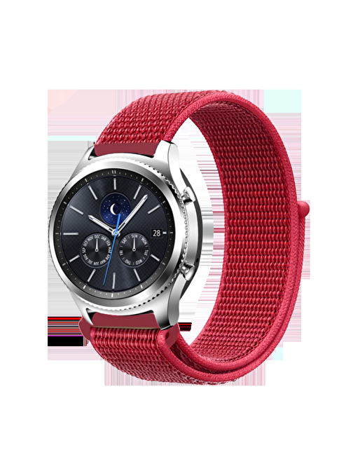 E2M Huawei Watch 20 mm KRD03 Hasır Akıllı Saat Kordonu Kırmızı