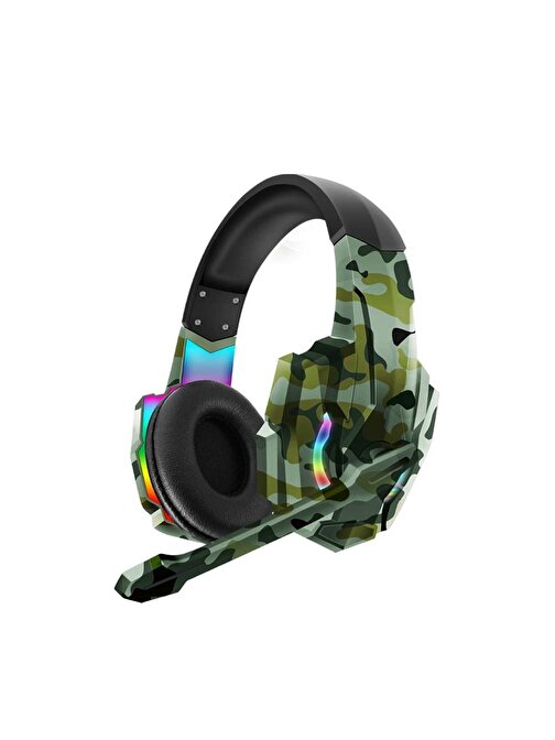 Karler Bass G9600 Mikrofonlu RGB Kulak Üstü Kulaklık Yeşil