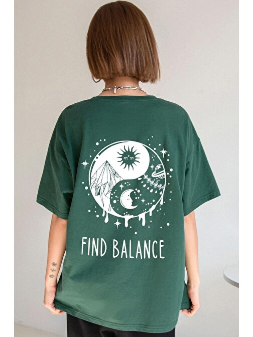 Unisex Yin & Yang Baskılı T-shirt