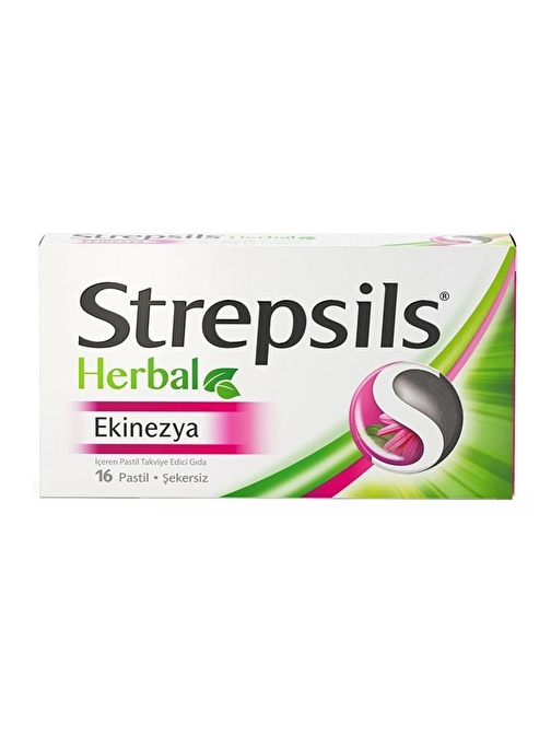 Strepsils Herbal Ekinezya İçerikli Pastil Takviye Edici Gıda 16 Pastil