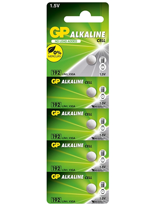 Gp Lr41 Alkalin Blister Pil 5'li