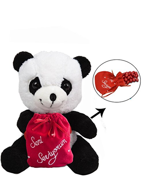 Sole 14 Şubat Özel: Çikolatalı "Seni Seviyorum" Keseli Sevimli Panda-40 Cm