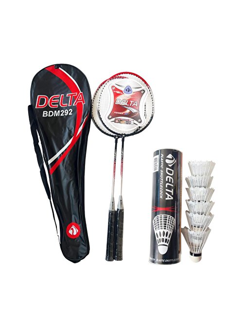 Delta 2 Adet Badminton Raketi + Badminton Çantası + 6 Adet Badminton Topu Seti