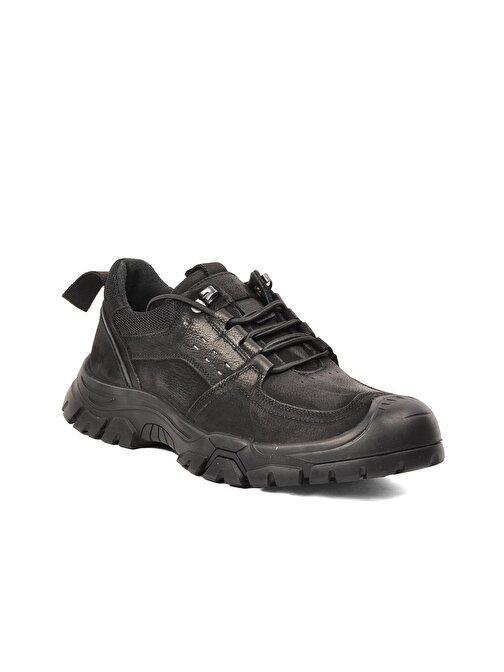 Ayakmod 152-16230 Siyah Nubuk Hakiki Deri Erkek Günlük Ayakkabı