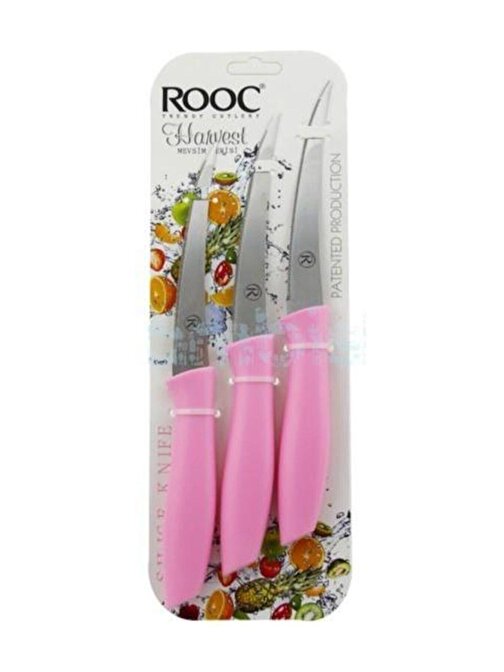 Rooc Mr-003 Lazer Kesim Meyve Sebze Bıçağı Bıçak Takımı 3 Parça