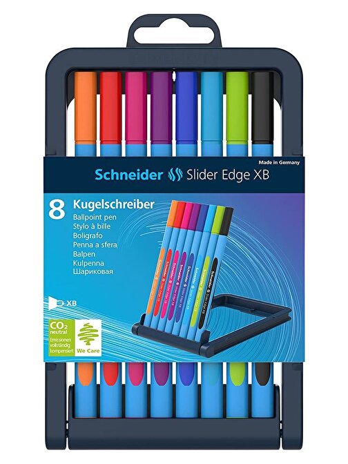 Schneider Slider Edge xb Tükenmez Kalem 8 Renk Standlı 1 Paket 1.0 mm Bilye Uçlu 8 Li