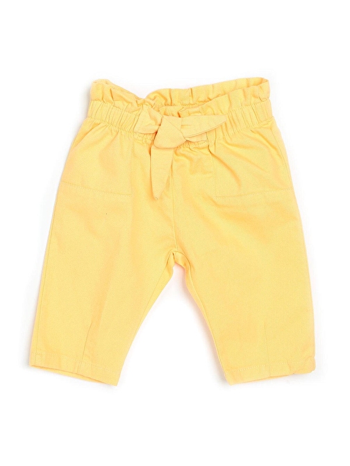 Hellobaby Kız Bebek Basic Bol Kesim Bağcıklı Pantolon Sarı 6 Ay