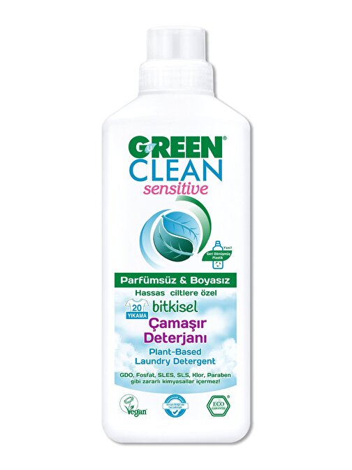 Green Clean Sensitive Parfümsüz Bitkisel Çamaşır Deterjanı 1 lt