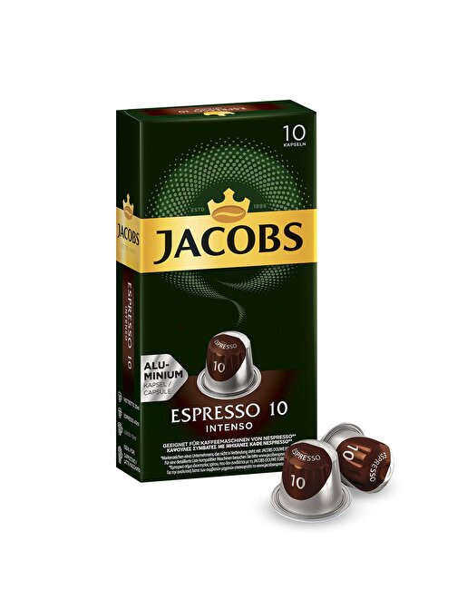 Jacobs  Espresso 10 Intenso Kapsül Kahve Uyumlu 10 Kapsül
