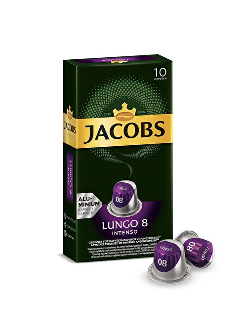 Jacobs Lungo 8 Intense Kapsül Kahve Uyumlu 10 Kapsül