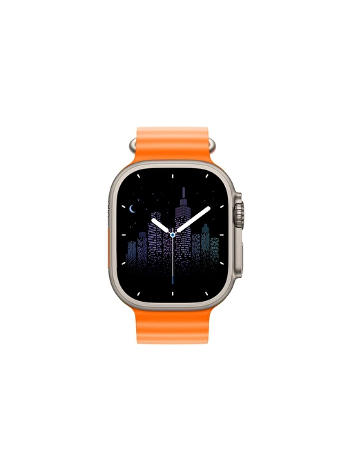 Winex 2023 Watch 8 Pro Max Android - iOS Uyumlu Amoled Ekran Akıllı Saat Turuncu