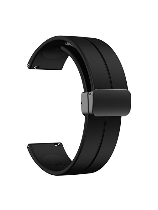 Gpack HS19 Samsung Galaxy Watch 5 Pro Silikon Mıknatıslı Ayarlanabilir Akıllı Saat Kordonu Siyah