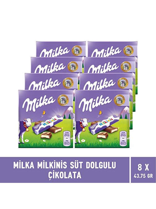 Milka Milkinis Süt Dolgulu Çikolata 43 75 gr x 8 Adet