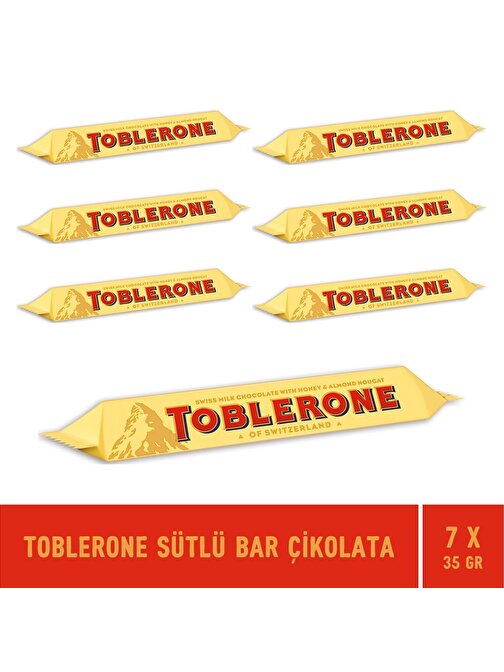 Toblerone Sütlü Bar Çikolata 35 gr x 7 Adet