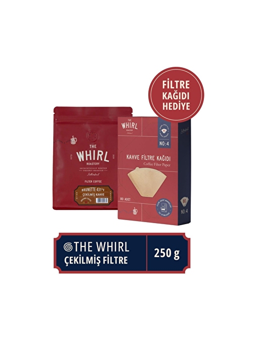 The Whirl Filtre Brunette 431°F Çekilmiş Kahve 250 gr + Filtre Kağıdı Hediye 80'li