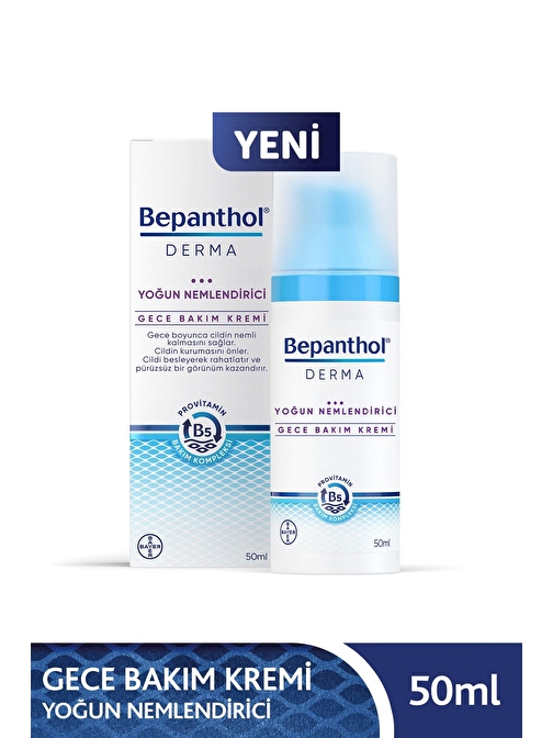 Bepanthol Derma Yoğun Nemlendirici Provitamin B5 Bakım Kompleksi Gece Bakım Kremi 50 ml